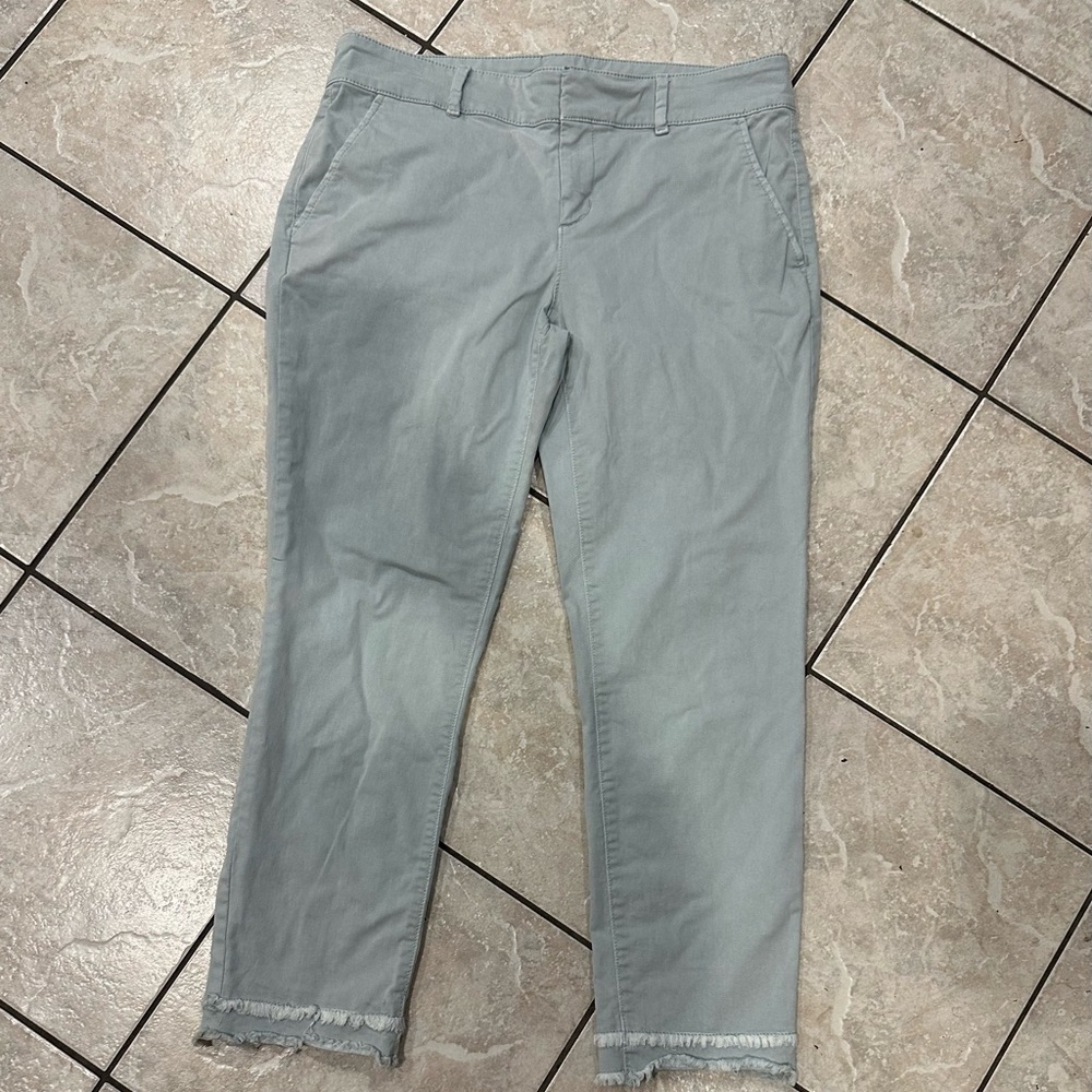 Loft Women's pale Blue flat front Pants Size 10